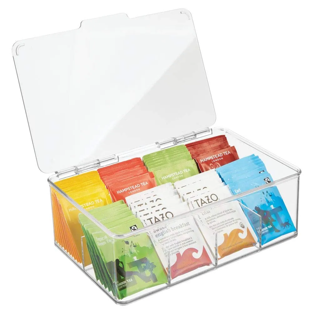 mDesign Küchen Organizer 8 Fächer transparent Griff