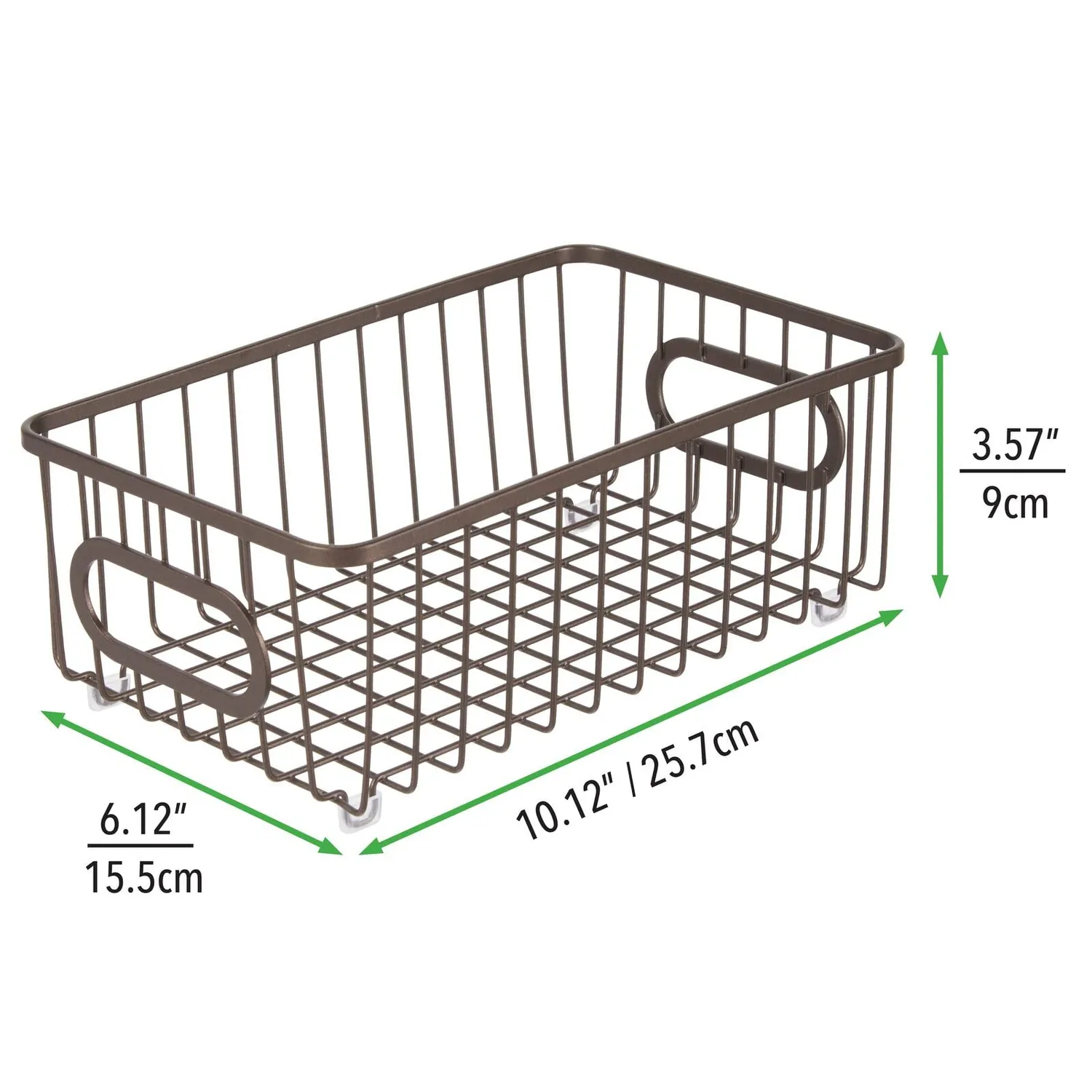 mDesign 2er-Set Küchenkorb Metall bronze mit Griffen