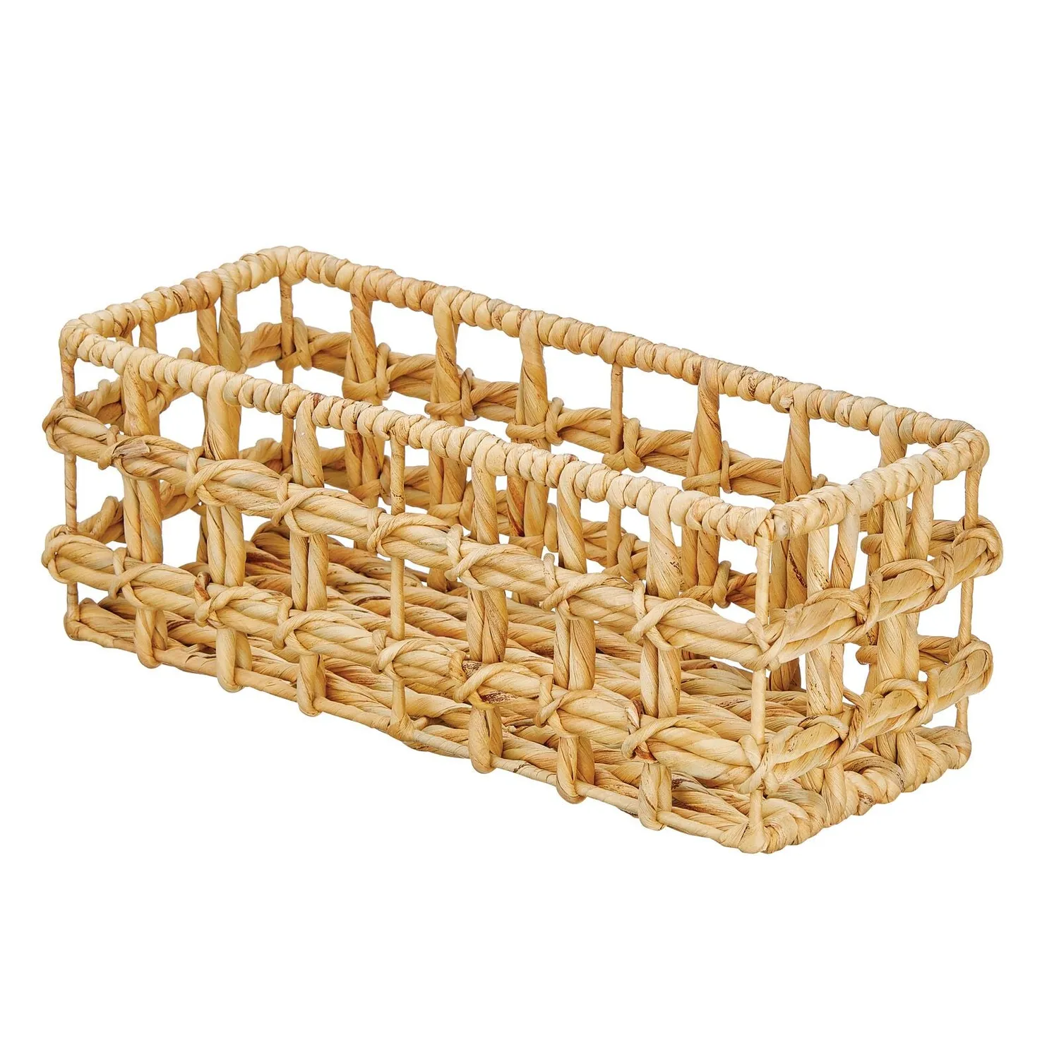 mDesign WC Korb Hyazinthe 38,1 cm für 3 Rollen natur