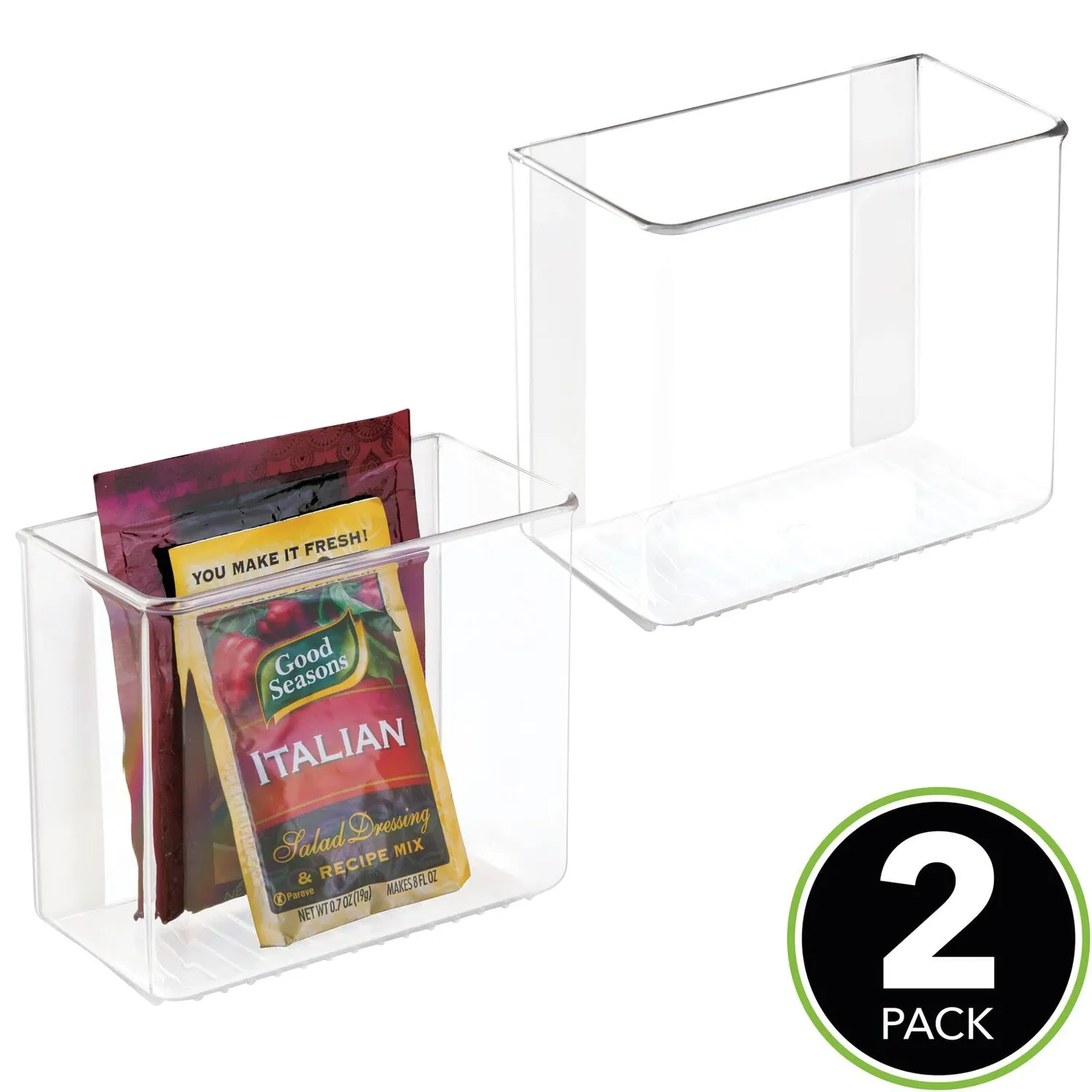 mDesign Schrankkorb selbstklebend Transparent 2er Set