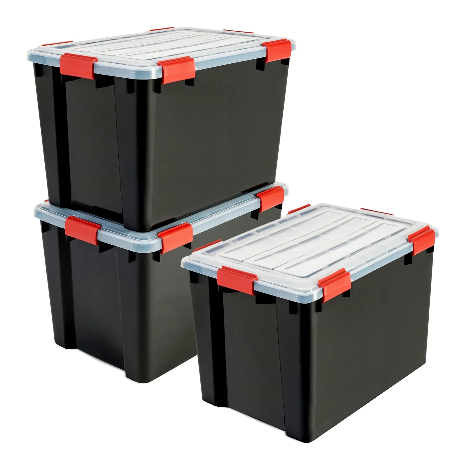 Iris Ohyama Air Tight Box DDAT-LD Aufbewahrungsbox 70L 3er-Set transparent