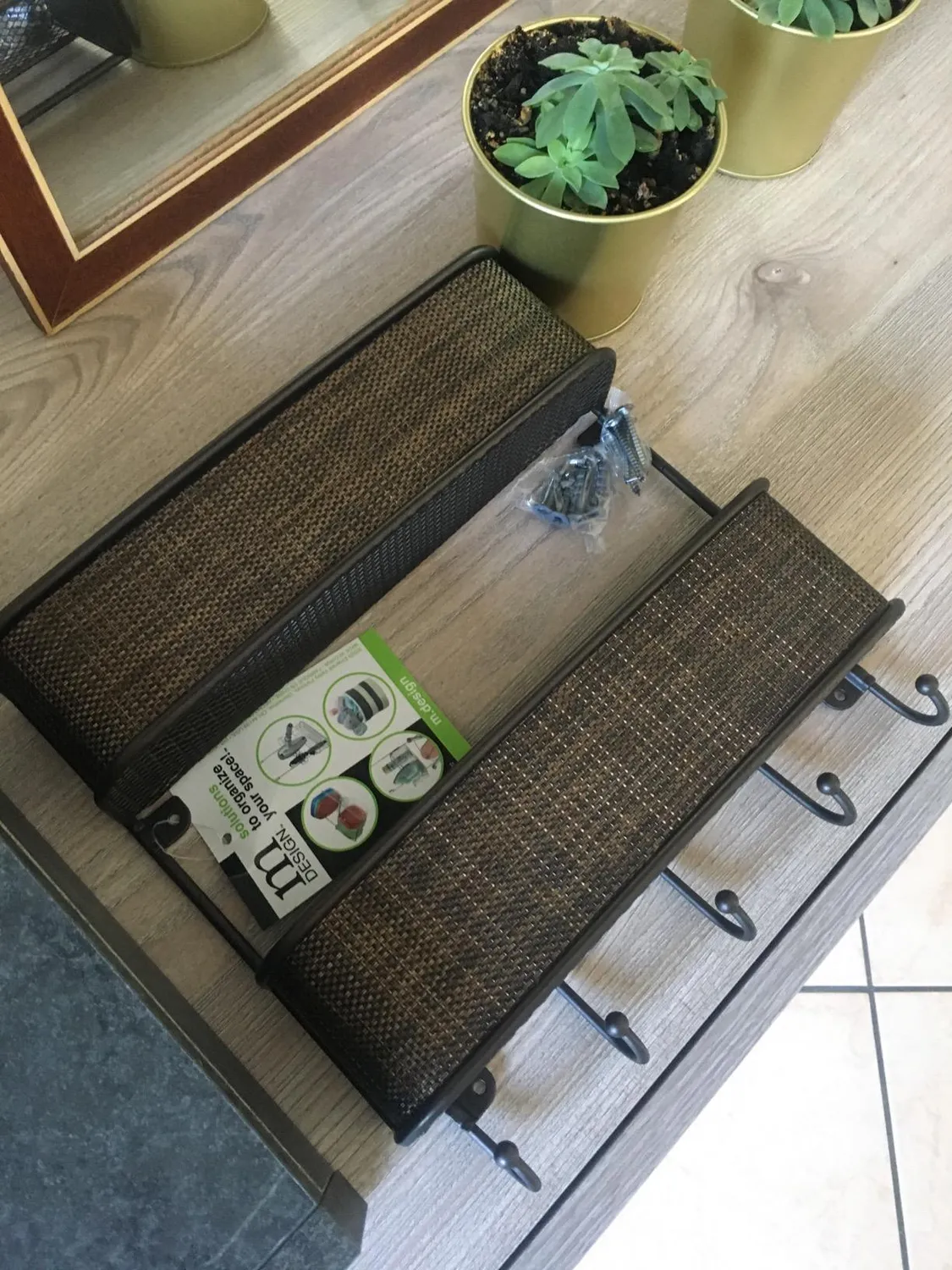 mDesign Schlüsselbrett Schlüsselboard Metall silber mit Ablage