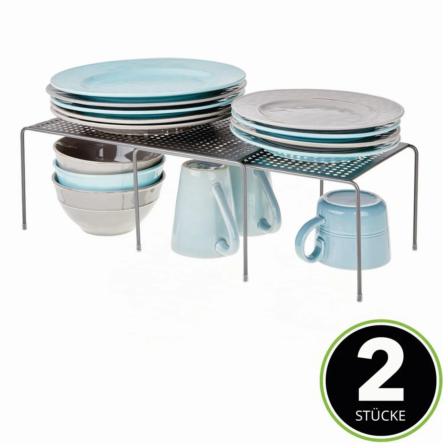 M Design Regaleinsatz Metall Grau ausziehbar 64,8 cm Geschirr