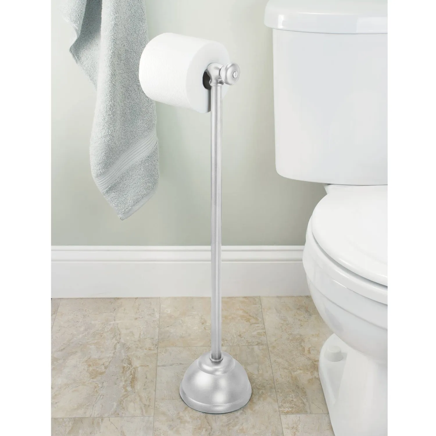 mDesign Toilettenpapierständer Metall silber 67,5 cm
