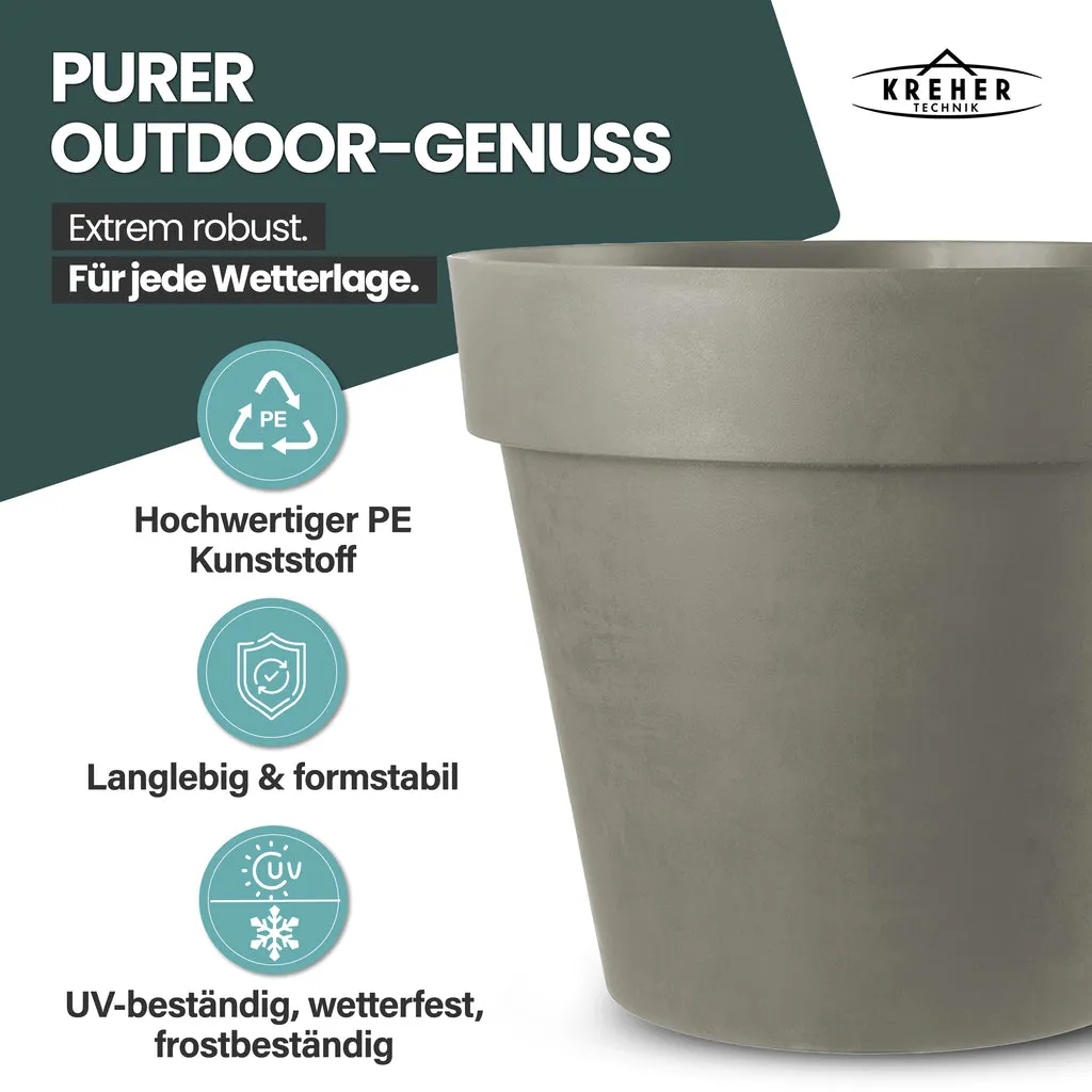 Kreher Like XXL Pflanzkübel Ø79cm braun 2er Set rollbar