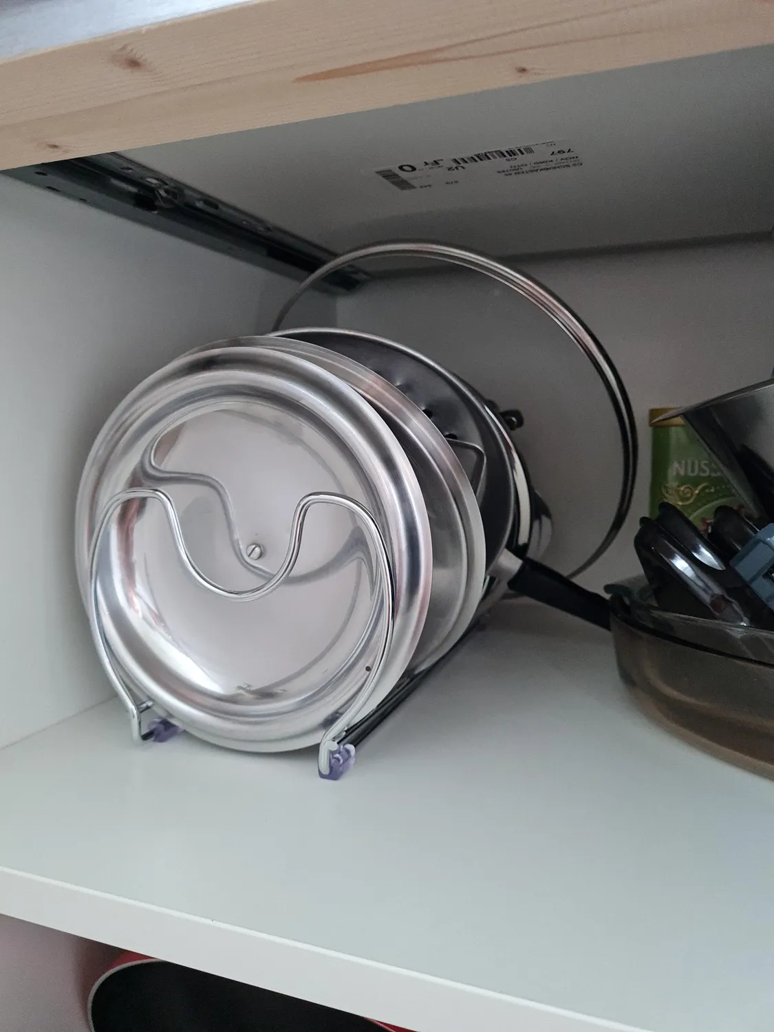 mDesign 6544MDKEU Pfannenhalter Chrom 6 Fächer stehend
