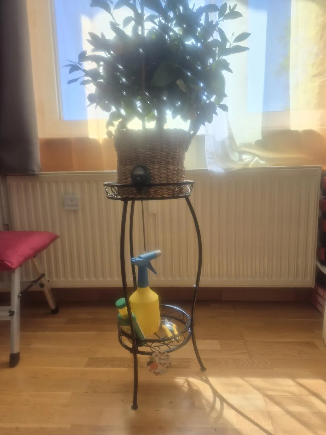 BOMCLAP Pflanzenständer Metall schwarz 69cm 2-stufig Blumenständer
