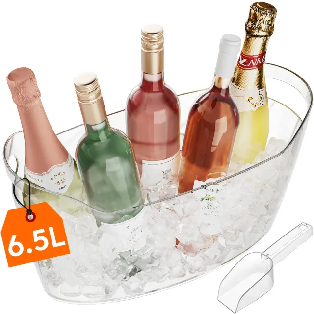 Lifewit Eiskübel 6,5L transparent mit Griffen Party