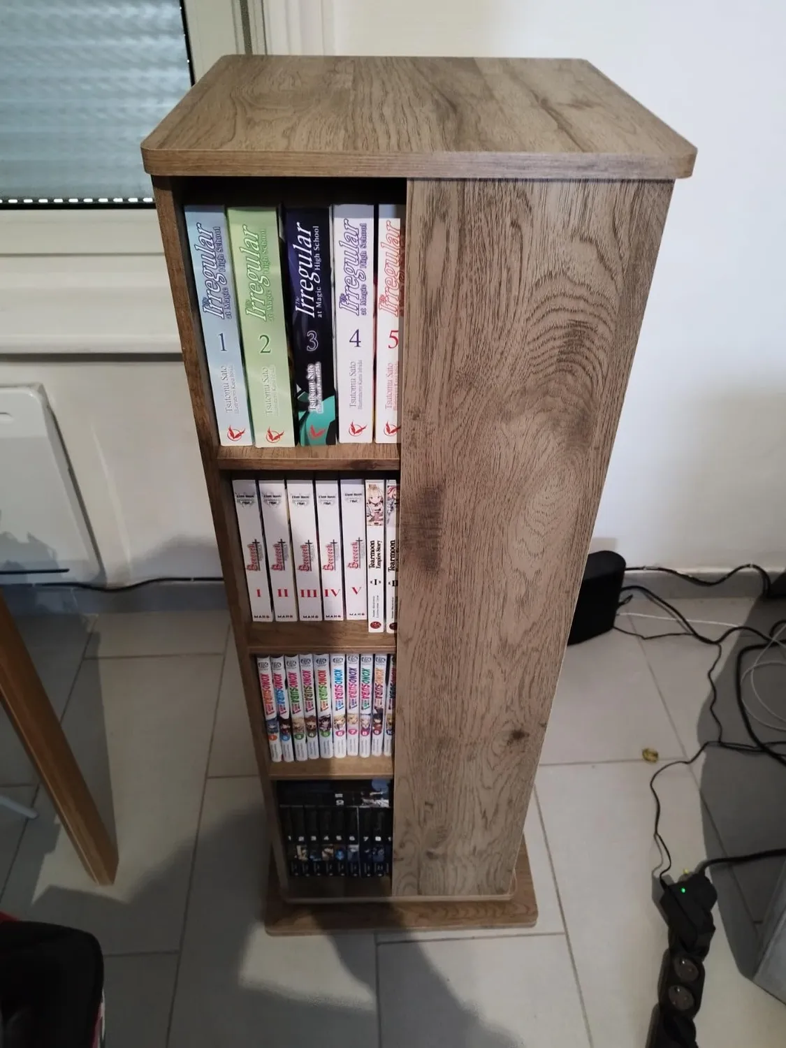 Iris Ohyama Revolving Book Shelf RBS-4S Eiche grau