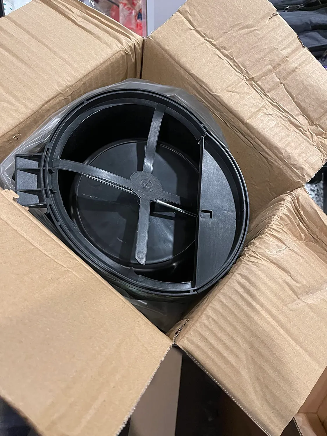 mDesign Abfalleimer Metall 5 Liter weiches Messing rund