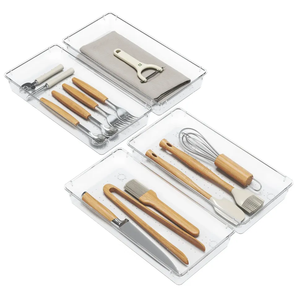 Lifewit Organizer Besteckeinsatz 4er transparent 15x30cm