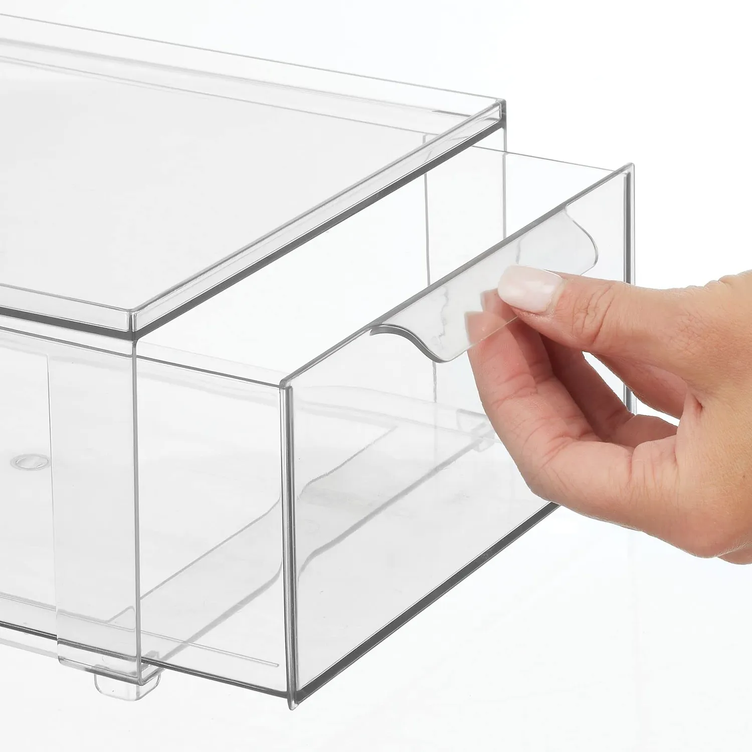 mDesign Schubladenbox Kosmetikorganizer 4er-Set transparent