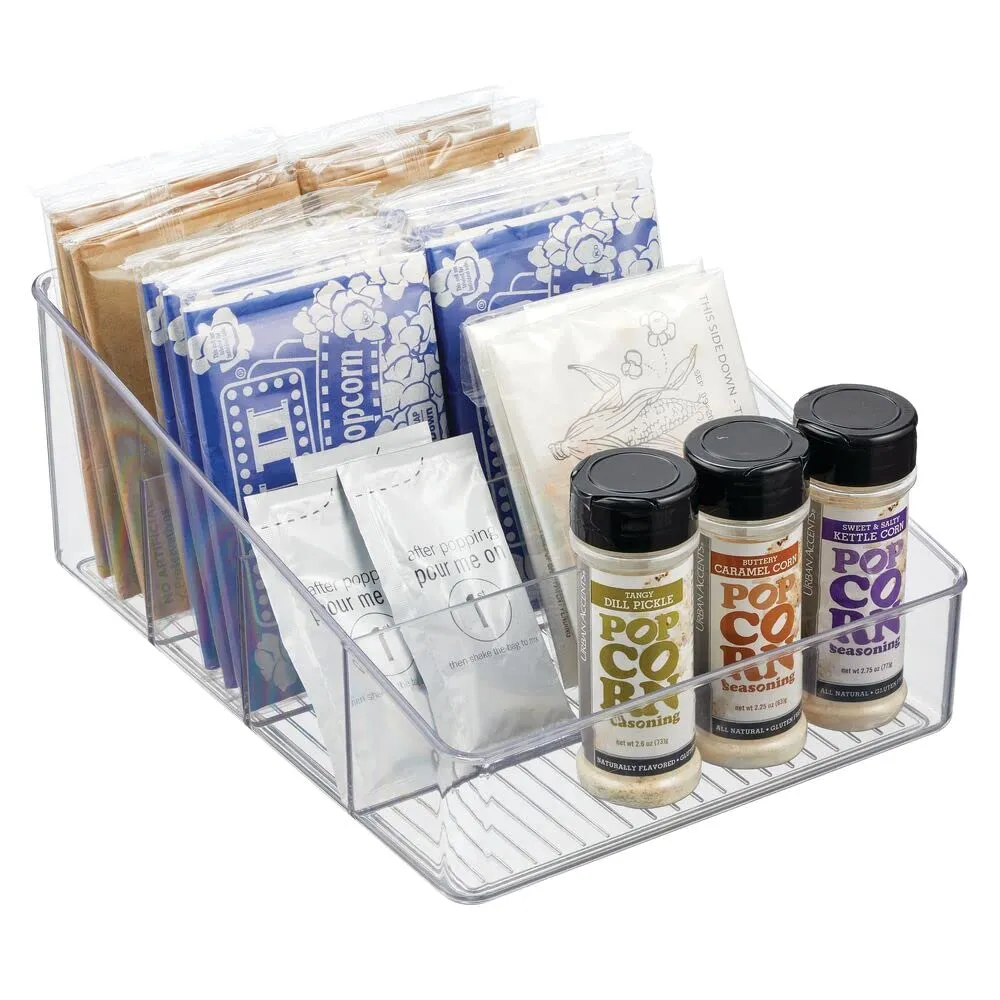 mDesign Aufbewahrungsbox transparent 3 Fächer kompakt