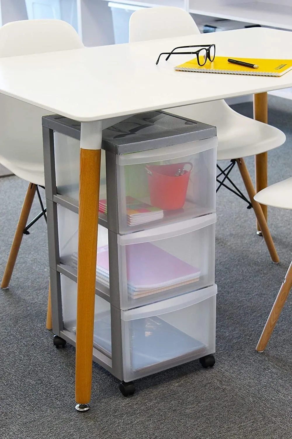 Iris Ohyama DC-303 Schubladenbox 3x15L silber