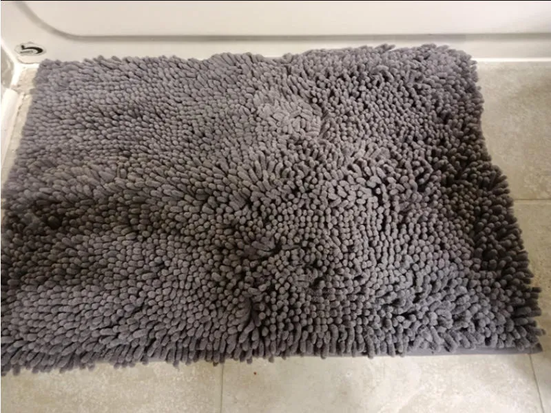 Lifewit Badematte Chenille grau 43x61 cm rutschfest