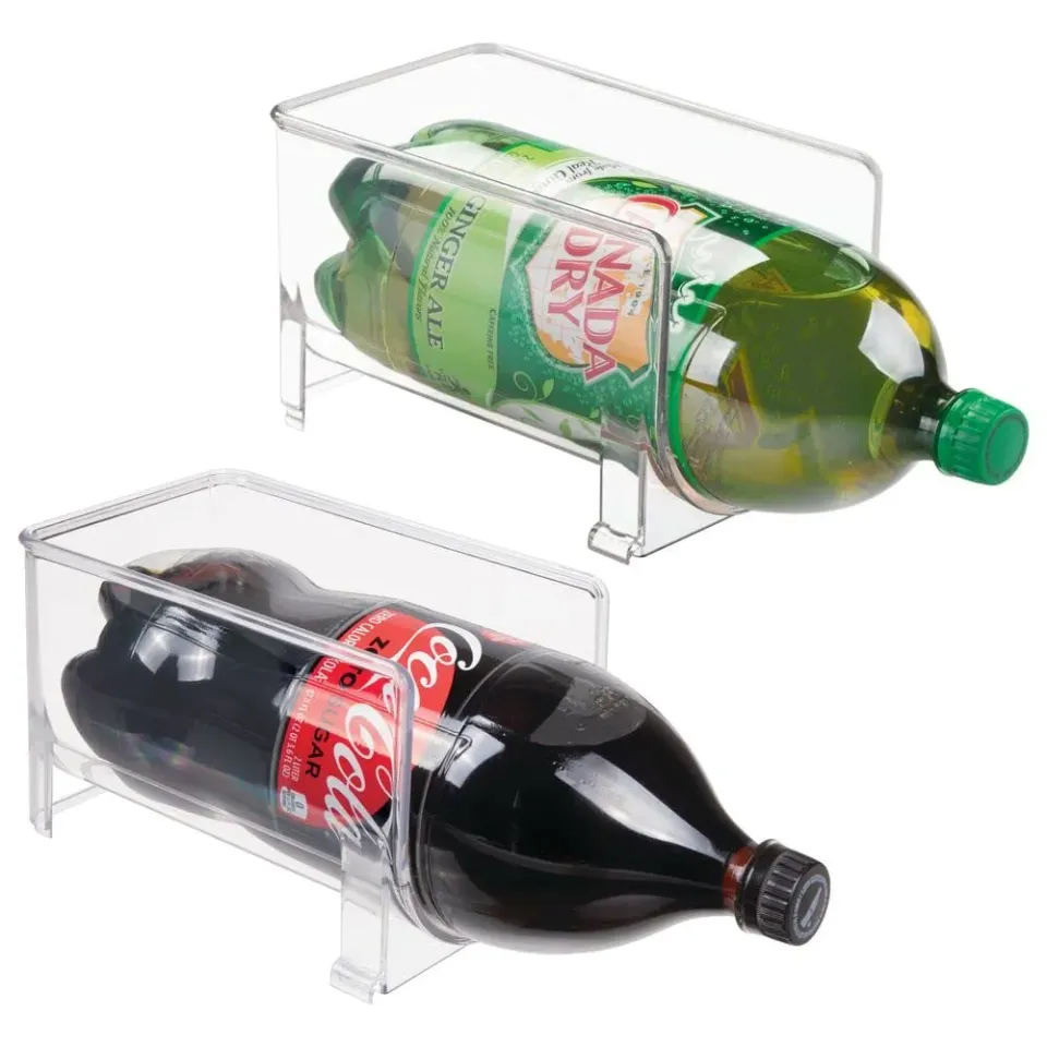 M Design Flaschenregal Kunststoff 2er-Set durchsichtig stapelbar