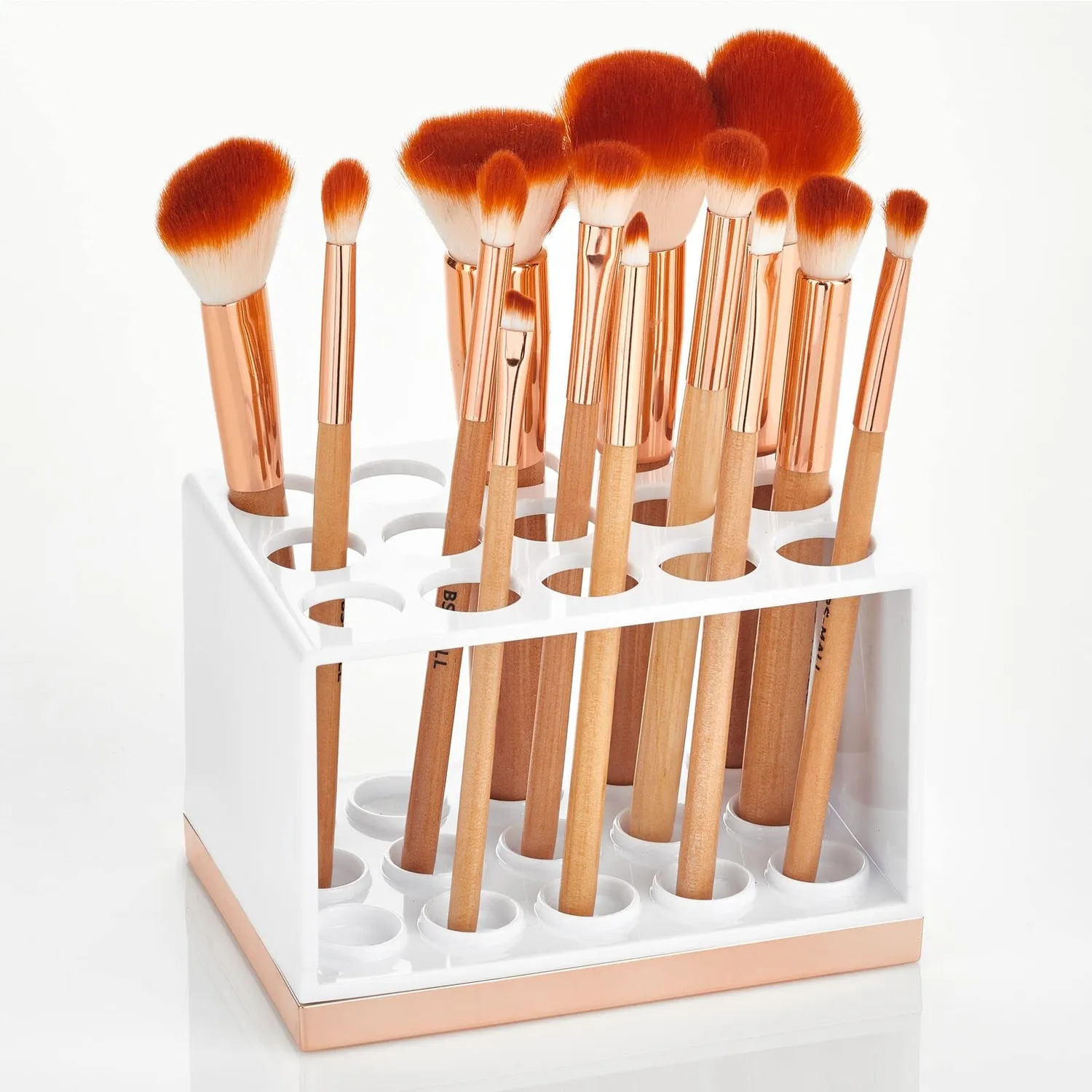 mDesign Kosmetik Organizer 15 Fächer weiß-rotgold für Make-up
