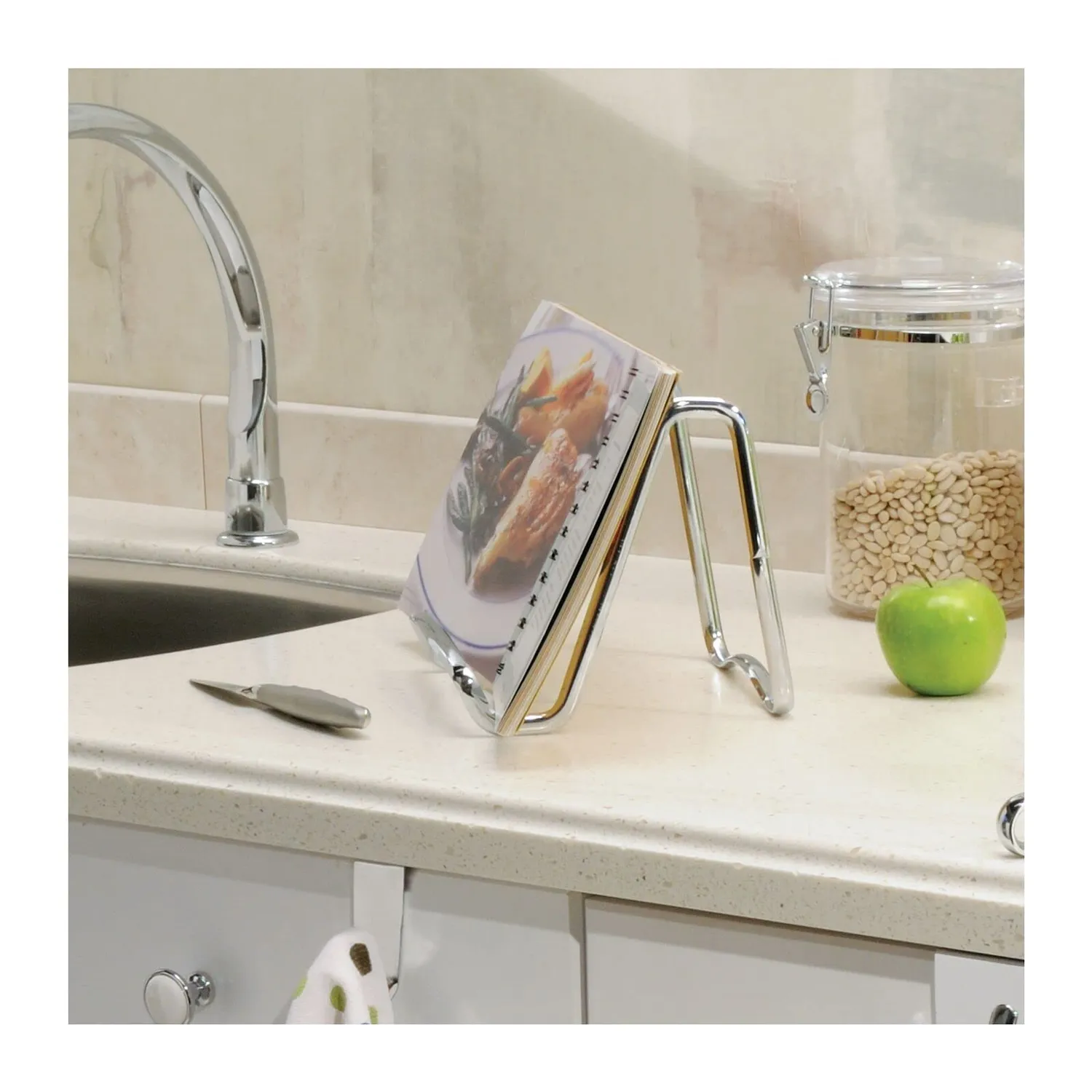 mDesign Kochbuchhalter Silber 2er-Set Stahl für Rezepte
