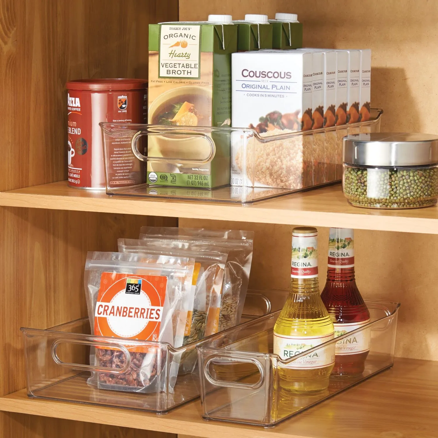 mDesign Kühlschrankbox transparent 35,6 cm mit Griff