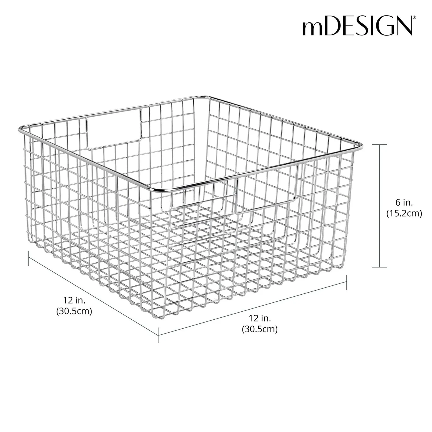 mDesign Drahtkorb Metall chrom 2er-Set groß
