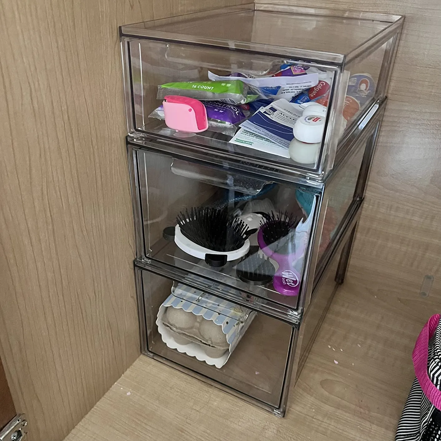 mDesign Schubladenbox 8 Fächer Küchen Organizer transparent