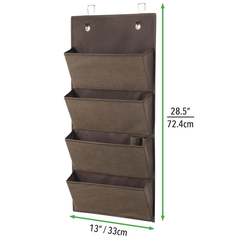 mDesign Hängeorganizer Tür 4 Taschen braun 2er-Set
