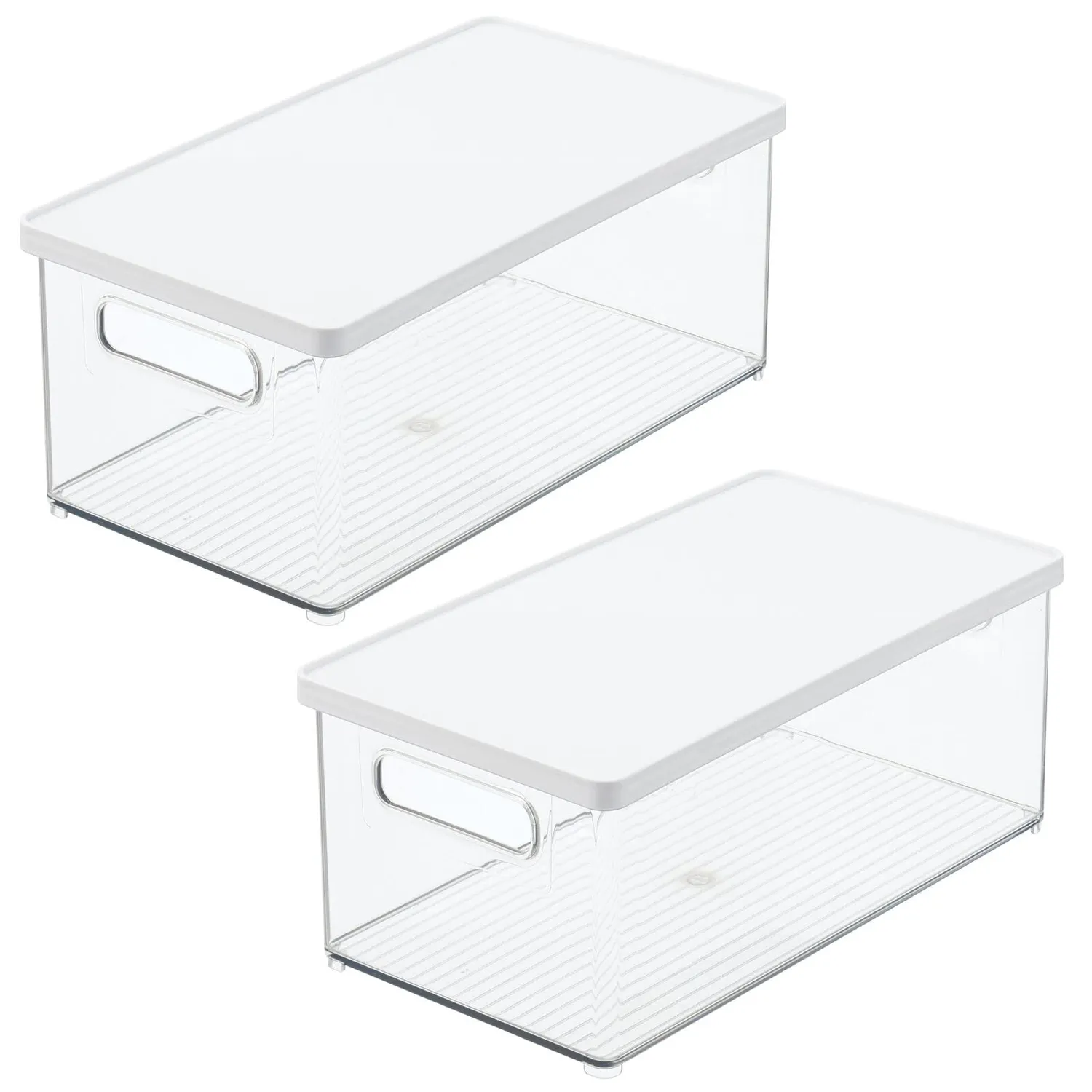 mDesign Kosmetik Organizer Box 2er-Set mit Deckel weiß