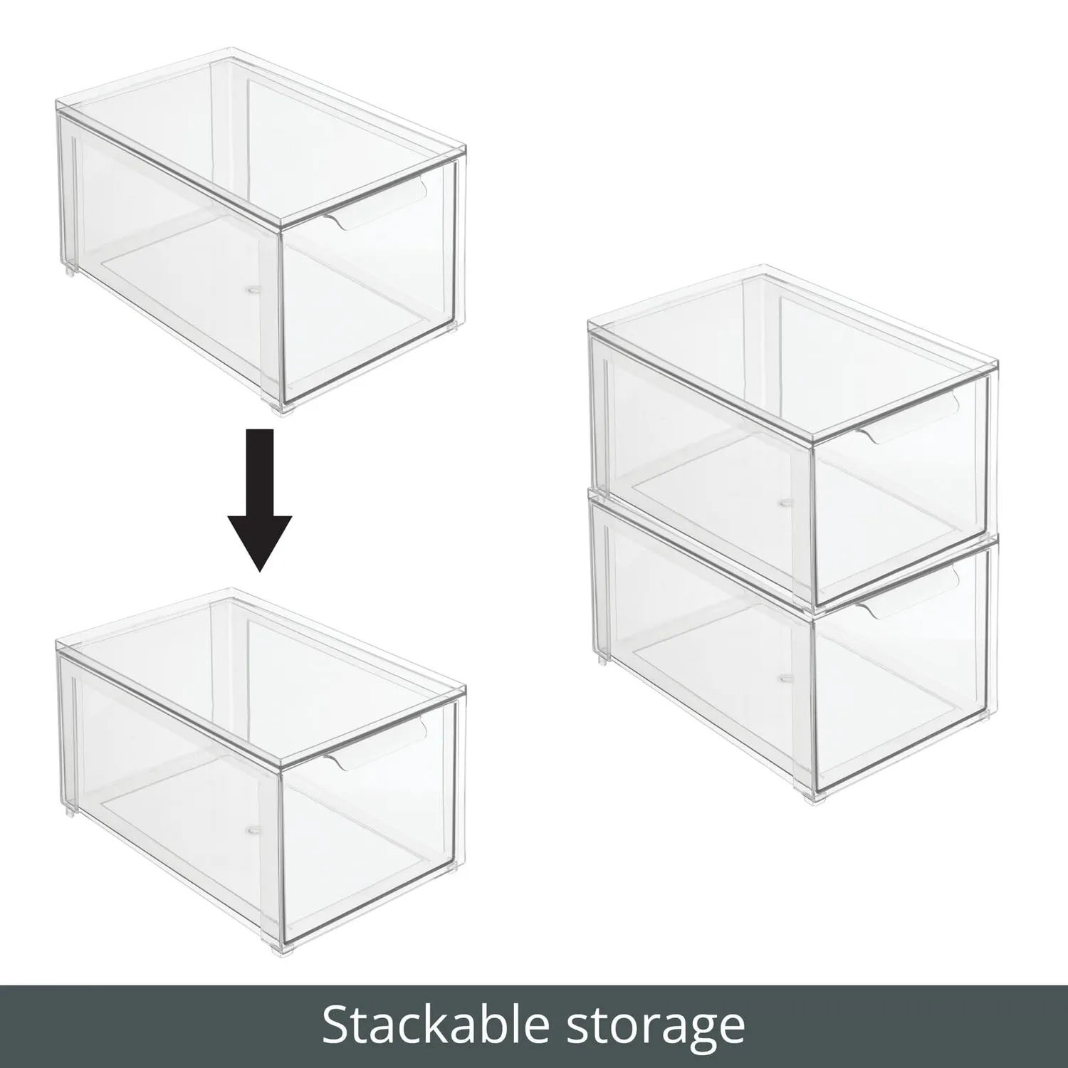 mDesign Kosmetikorganizer Schubladenbox Transparent 2er Set