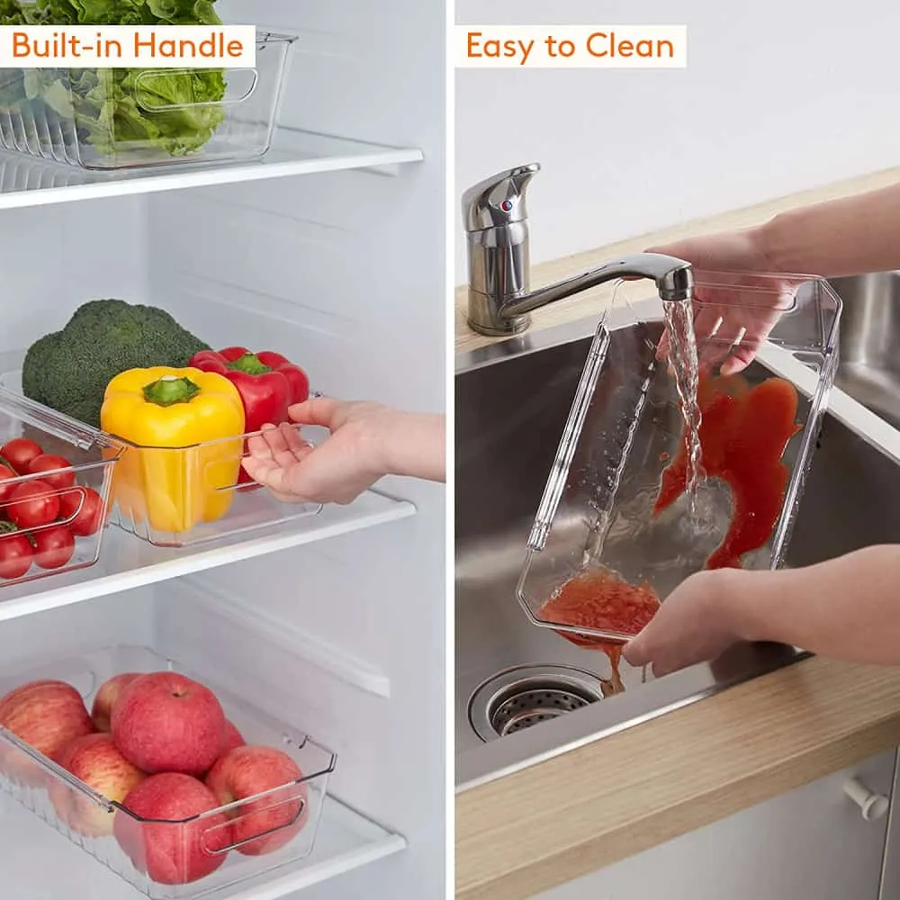 Lifewit Kühlschrank Organizer 8er Set Boxen transparent stapelbar