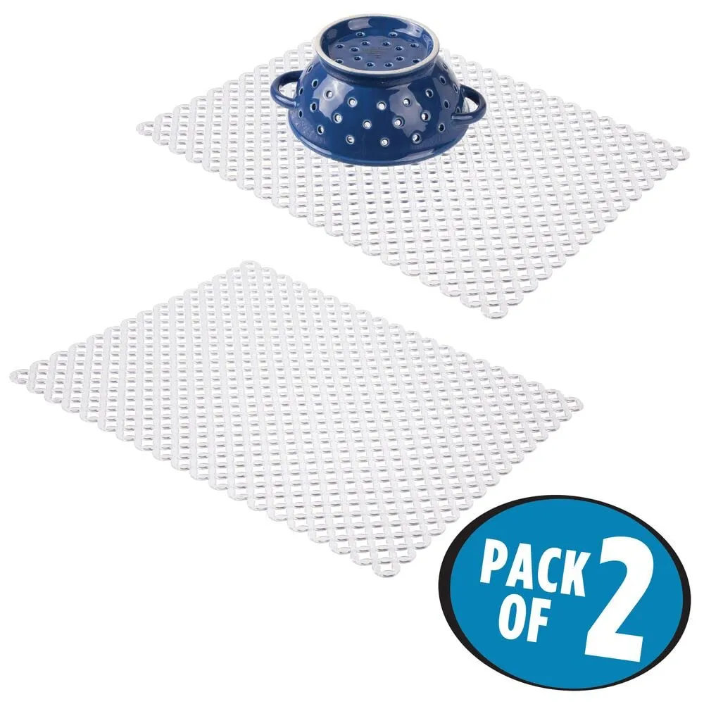 mDesign Spülbeckeneinlage Abtropfmatte 2er-Set durchsichtig