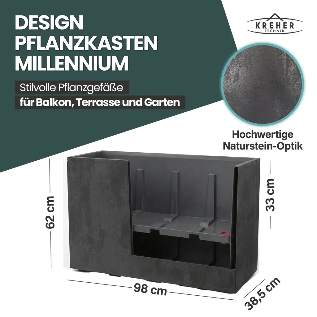 Kreher Millennium Fence Pflanzkasten Anthrazit 2 Stück 93 L