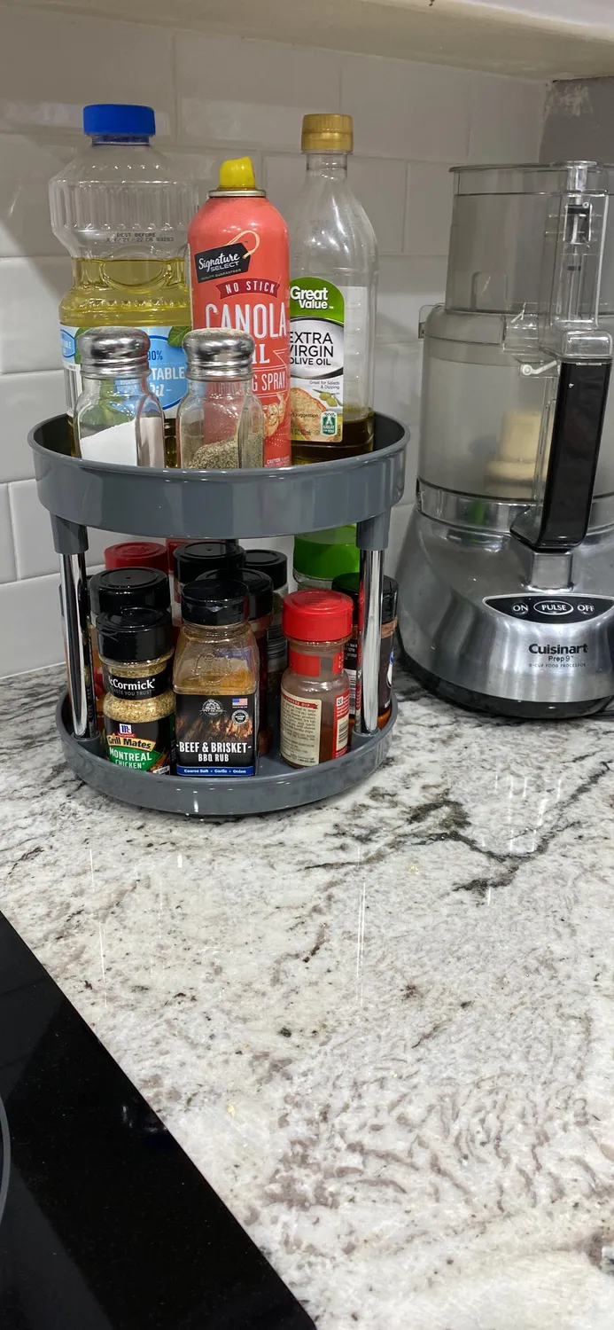 mDesign Lazy Susan Gewürzregal Dreh 2-stöckig 2er-Set