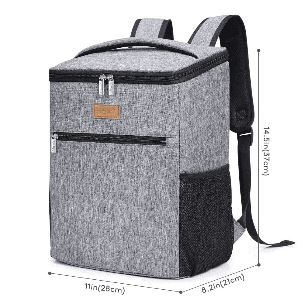 Lifewit Kühlrucksack 24L Cooler Backpack Grau Oxford Picknick