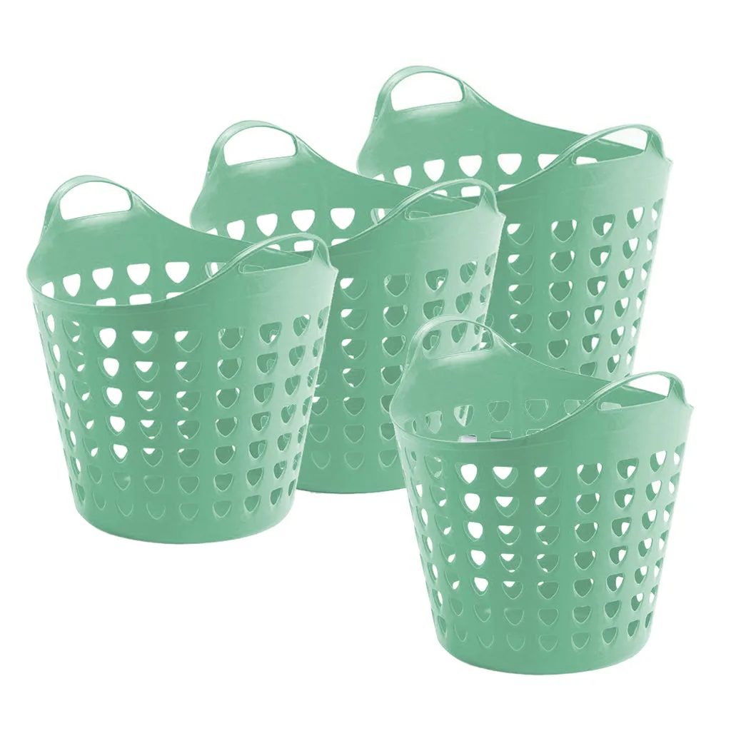 Kreher Flexi Korb 35 Liter Korb 4er Set Blau gelocht