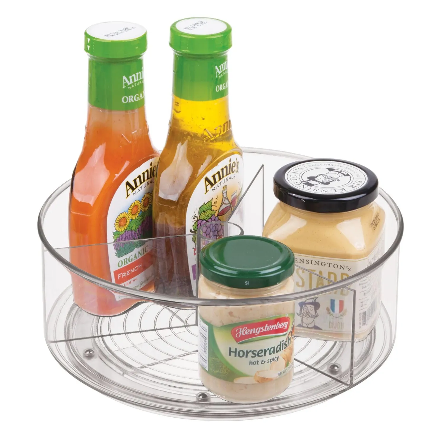 mDesign Lazy Susan Drehteller transparent für Kühlschrank