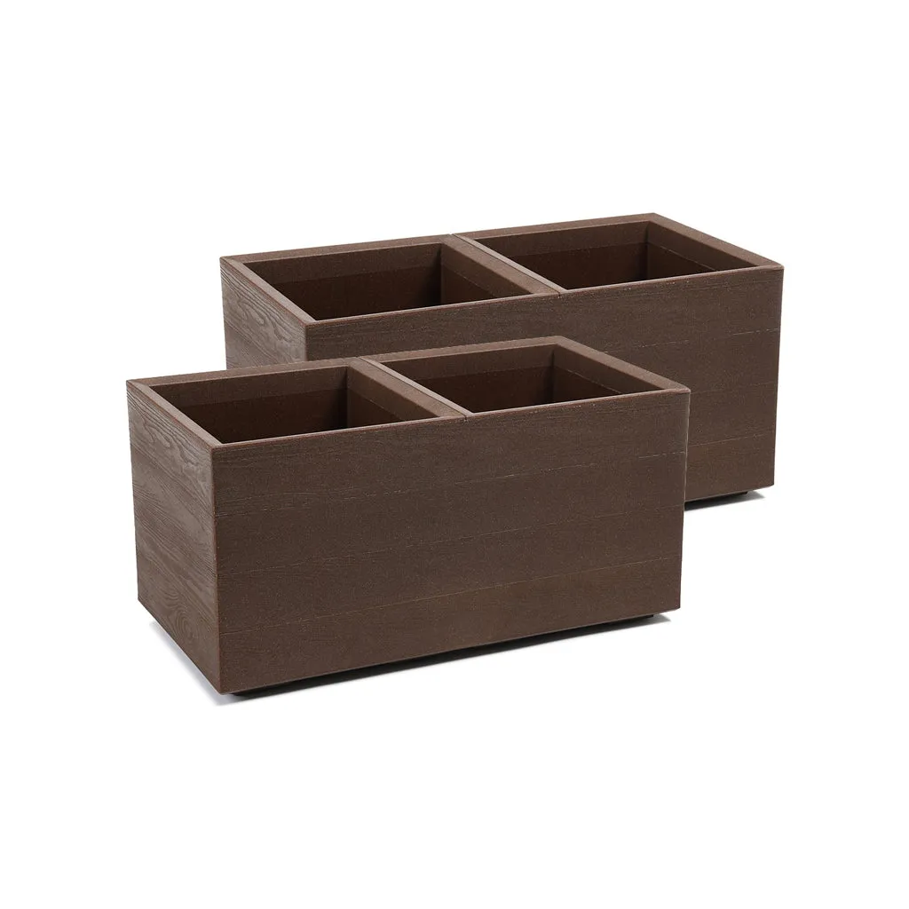 Kreher Eco Pflanzkasten XXL 80x40x40 2er Holz-Optik Bewässerung