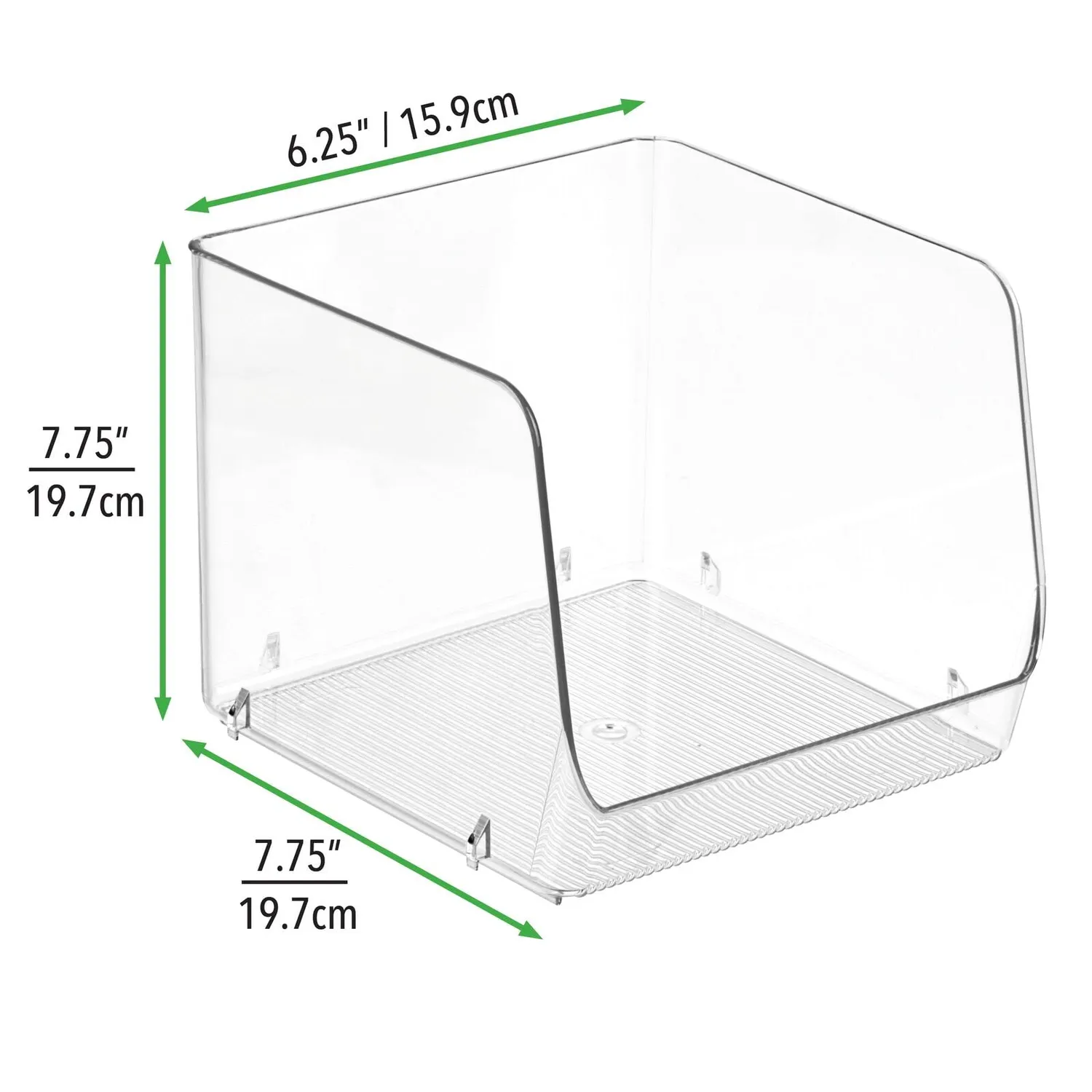 mDesign 03093 Stapelbox 8er Set transparent 19,7 cm stapelbar