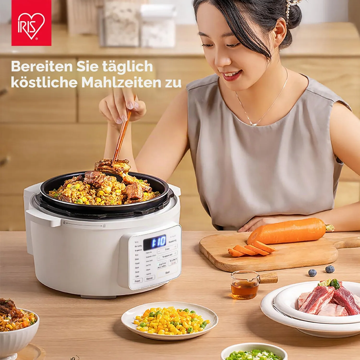 Iris Ohyama Woozoo PC-MA3 Multikocher 3L weiß 12-in-1