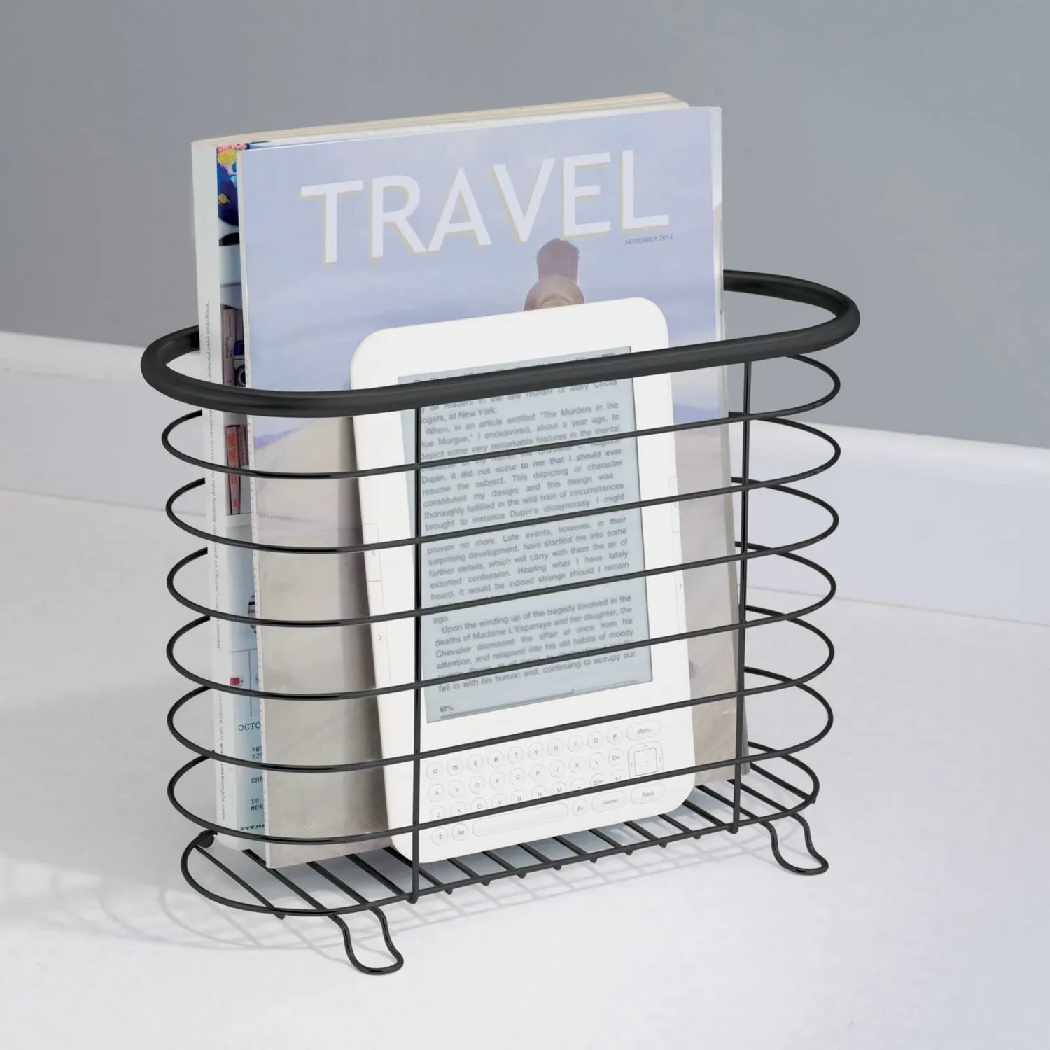 mDesign Zeitschriftenhalter Metall mattschwarz rostfrei