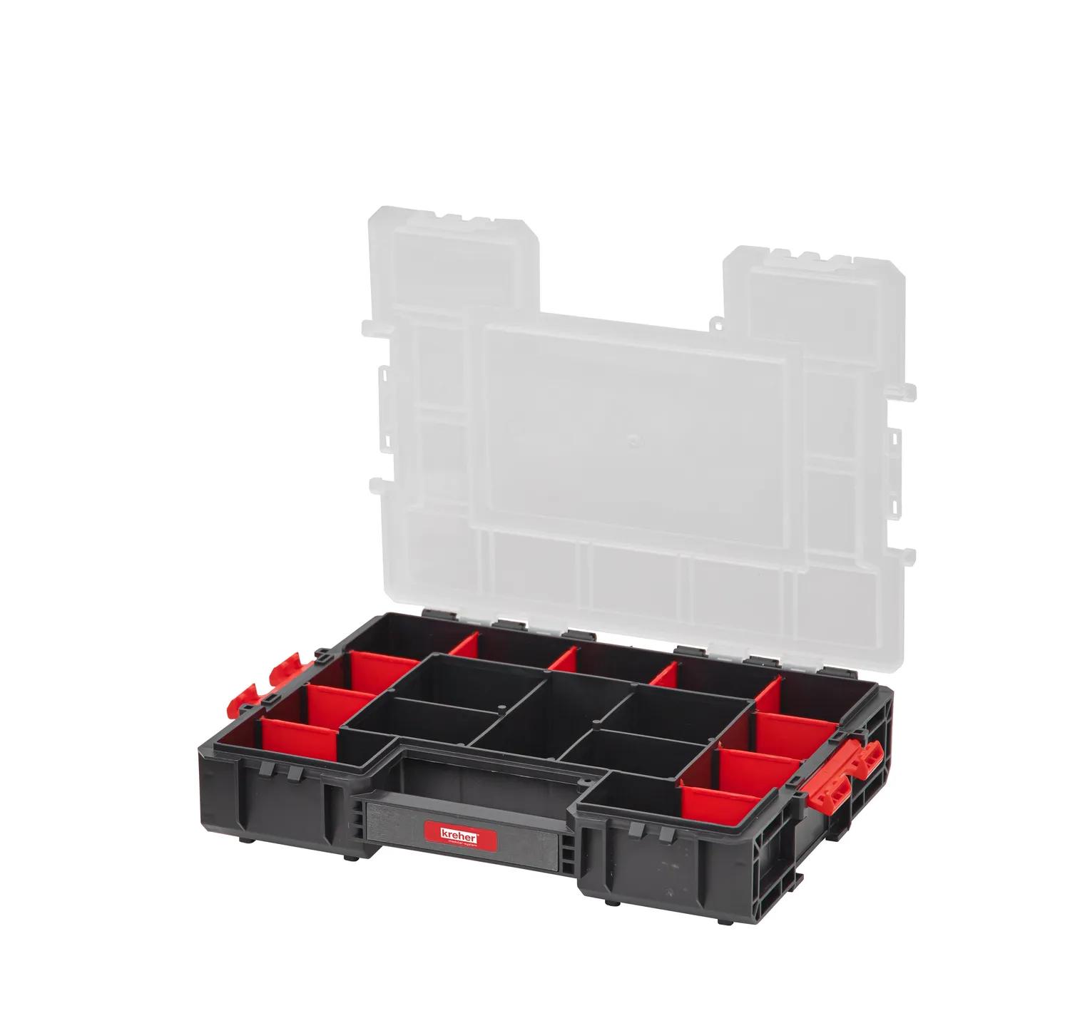 Kreher Regulat Sortimentskasten 2er Set Transparent Stapelbar
