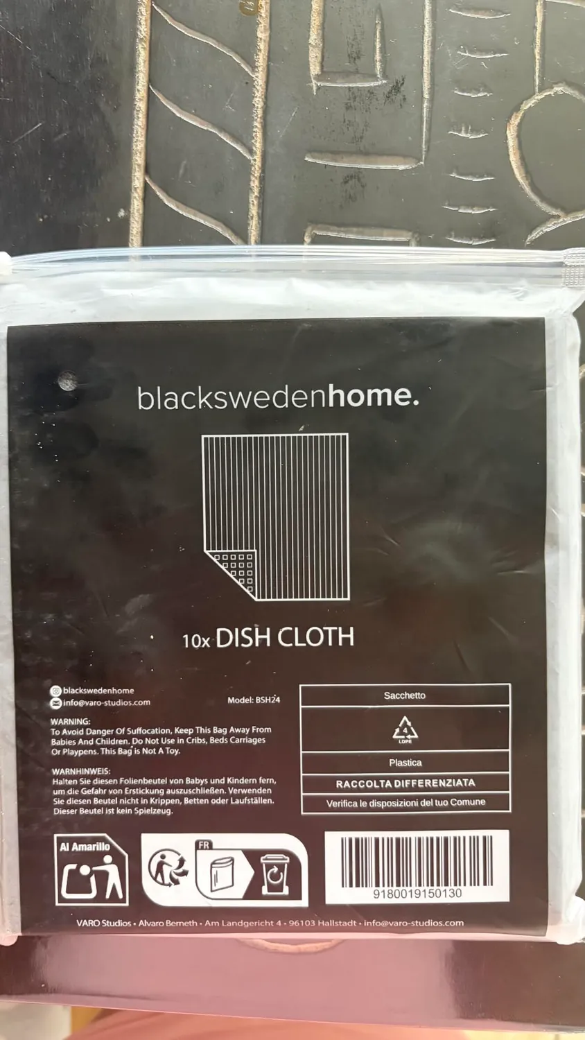 Black Geschirrtücher Schwarz Baumwolle 10er-Pack