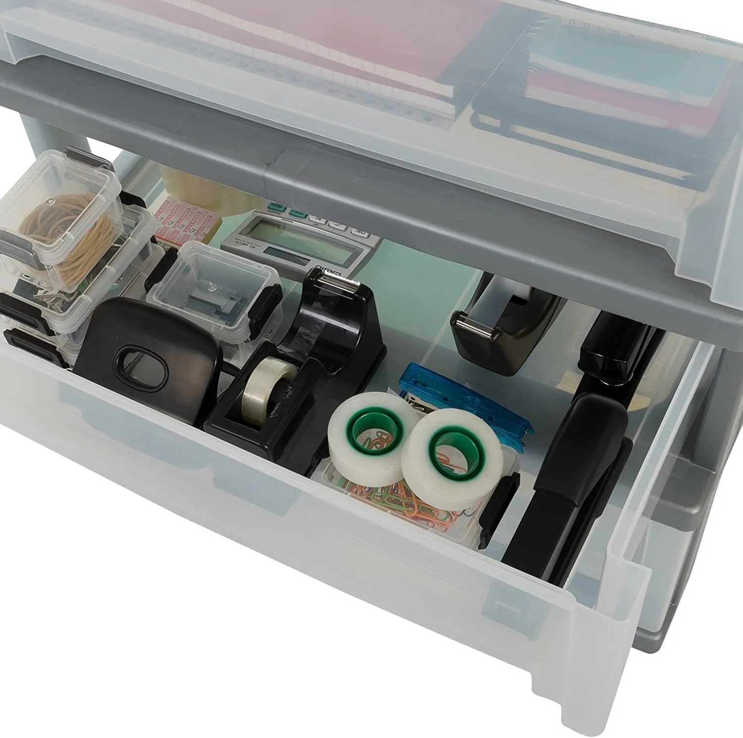 Iris Ohyama SWC-504 Rollcontainer Grau 4 Schubladen A3