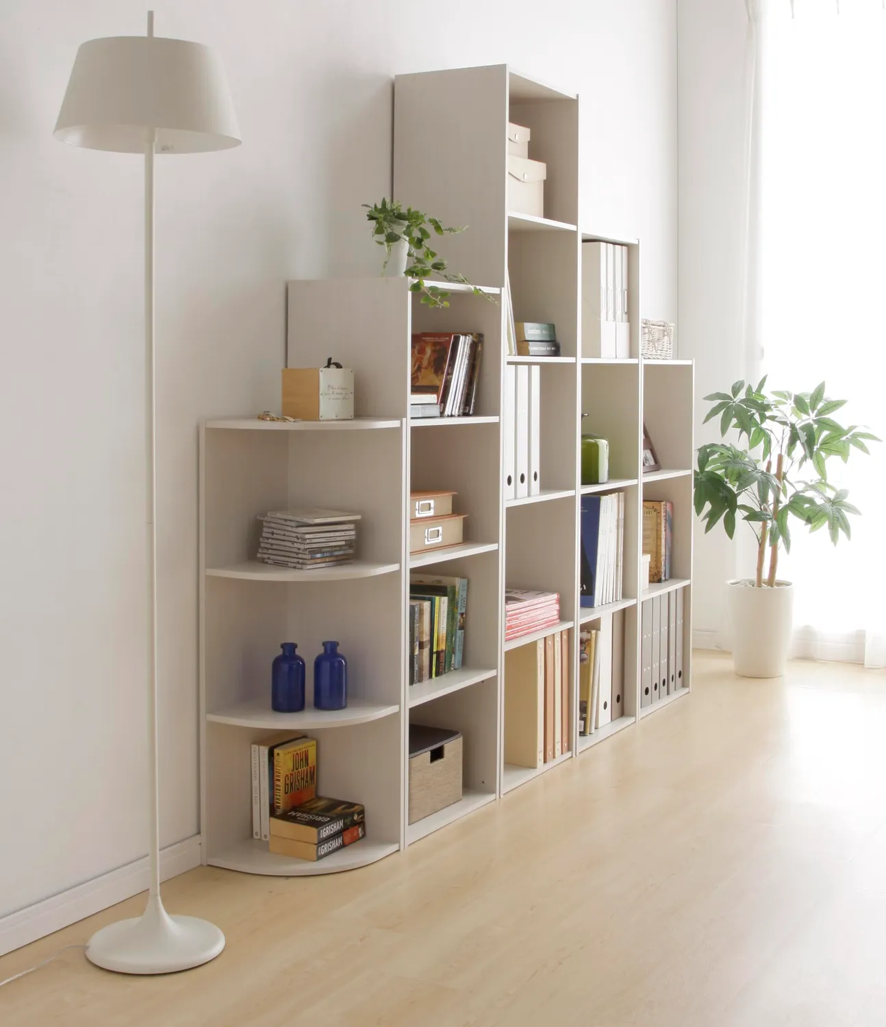 Iris Ohyama CX-4 Bücherregal weiß 4 Etagen 40cm Holz