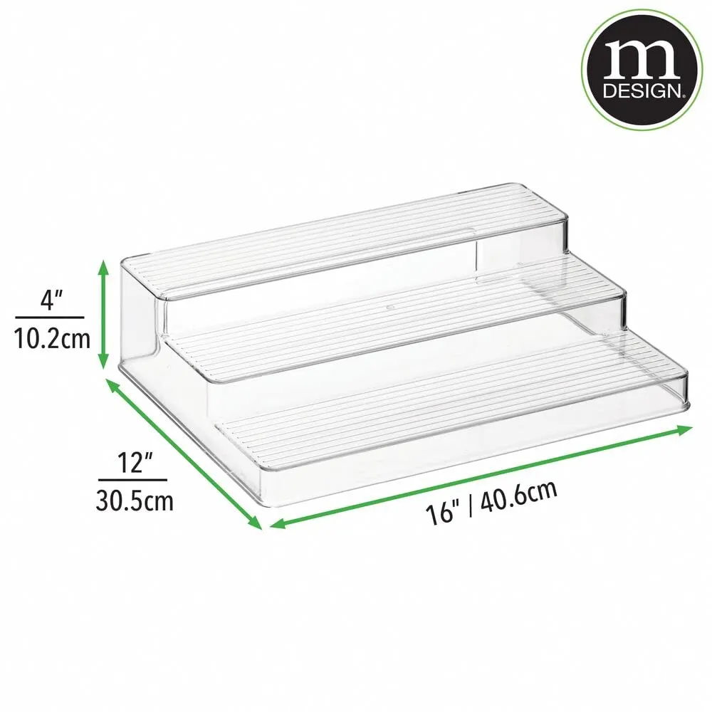 mDesign Gewürzregal 3 Ebenen Transparent Kunststoff