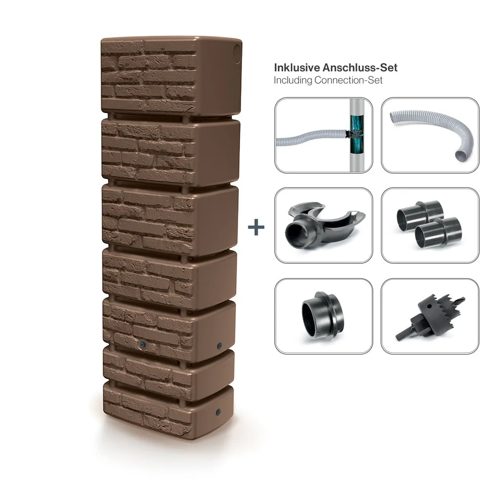 Kreher Tower Brick 350 Liter Regentonne Braun 350L frostsicher