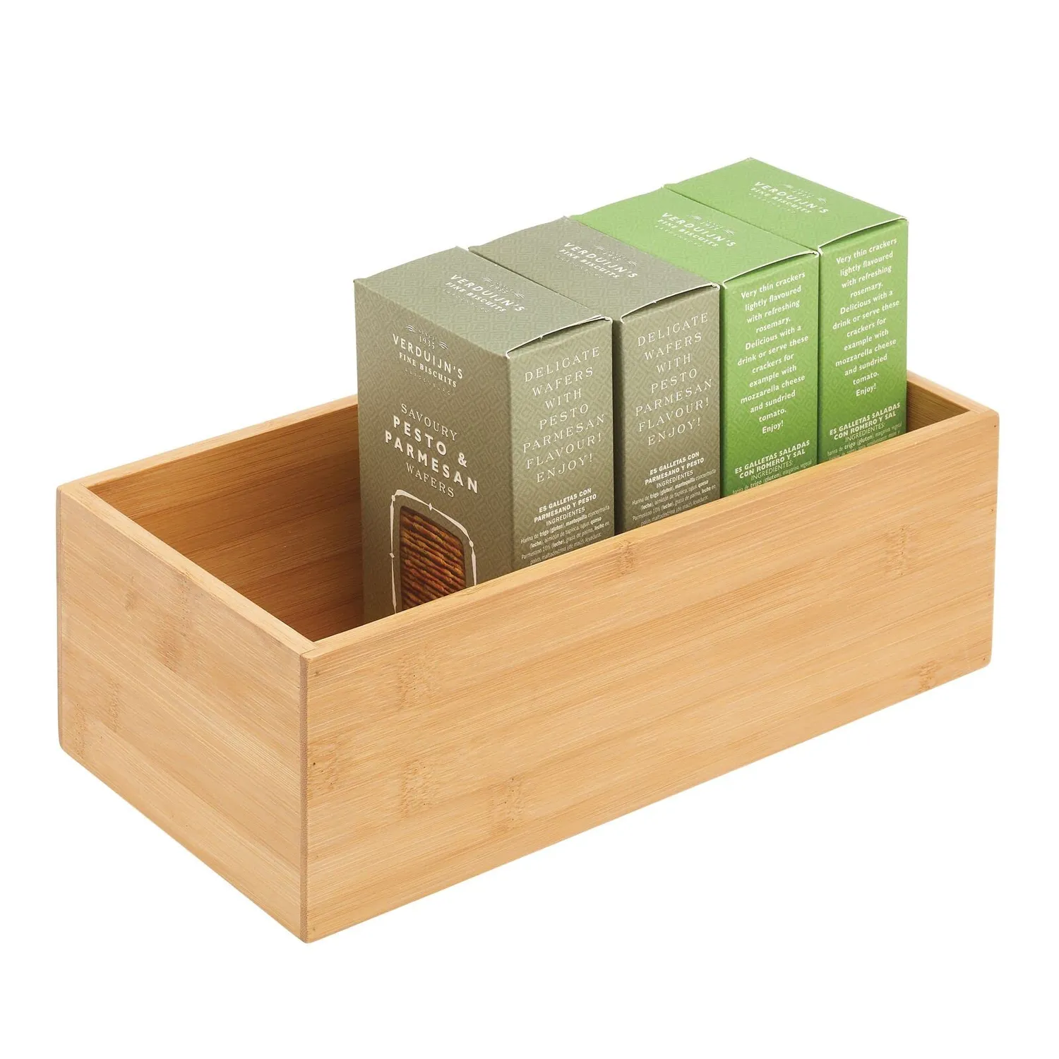M Design Bambusbox 2er-Set 15,2x30,5x10,2cm natur