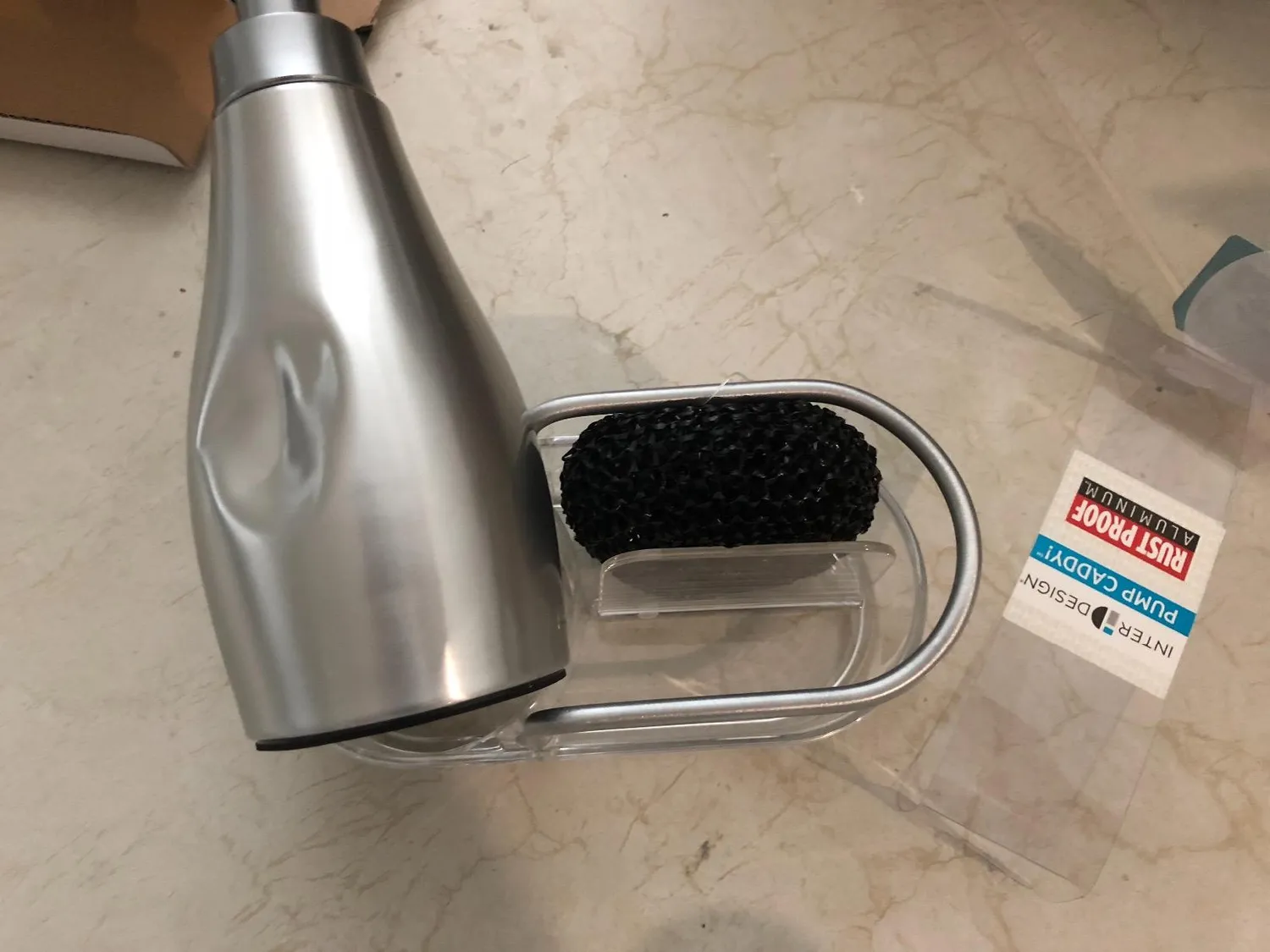 mDesign Seifenspender Aluminium 237 ml Silber Spender