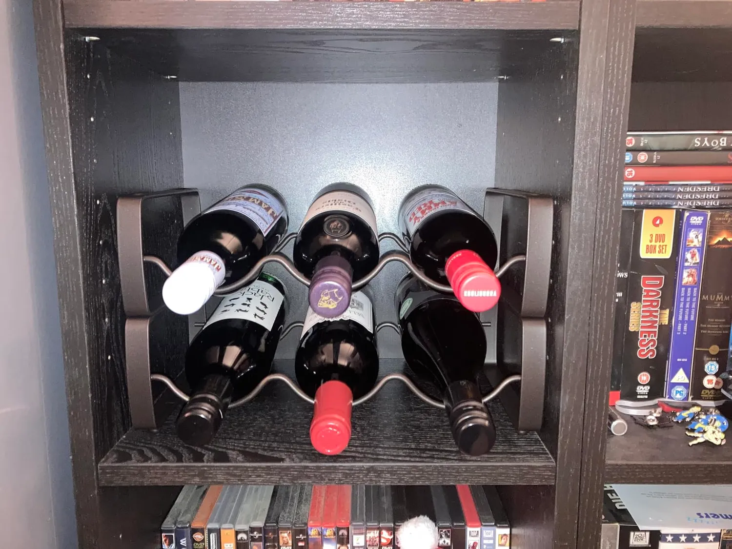 mDesign Weinregal stapelbar 3 Flaschen 2er mattweiß Metall