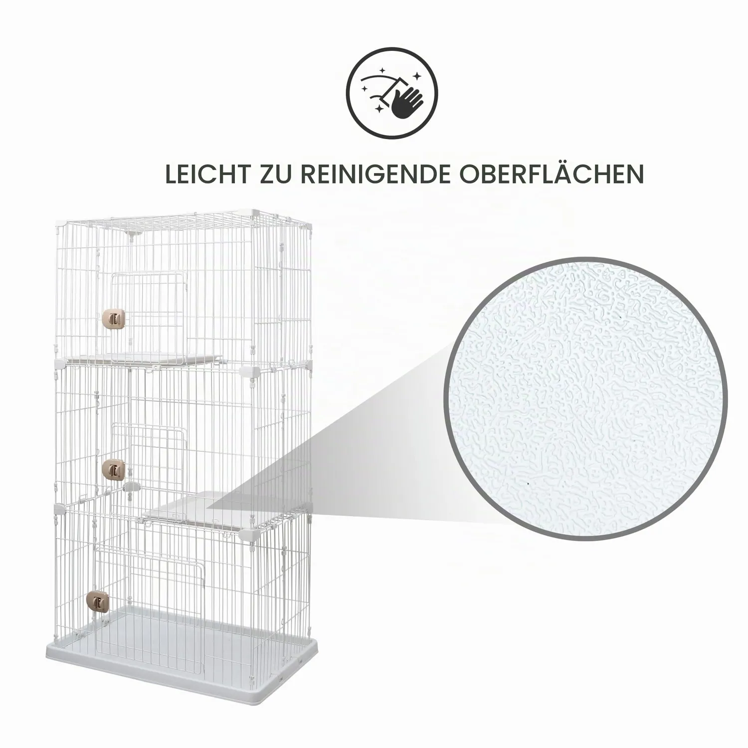 Iris Ohyama PEC-903 Haustierkäfig weiß 3 Ebenen 93x63x173