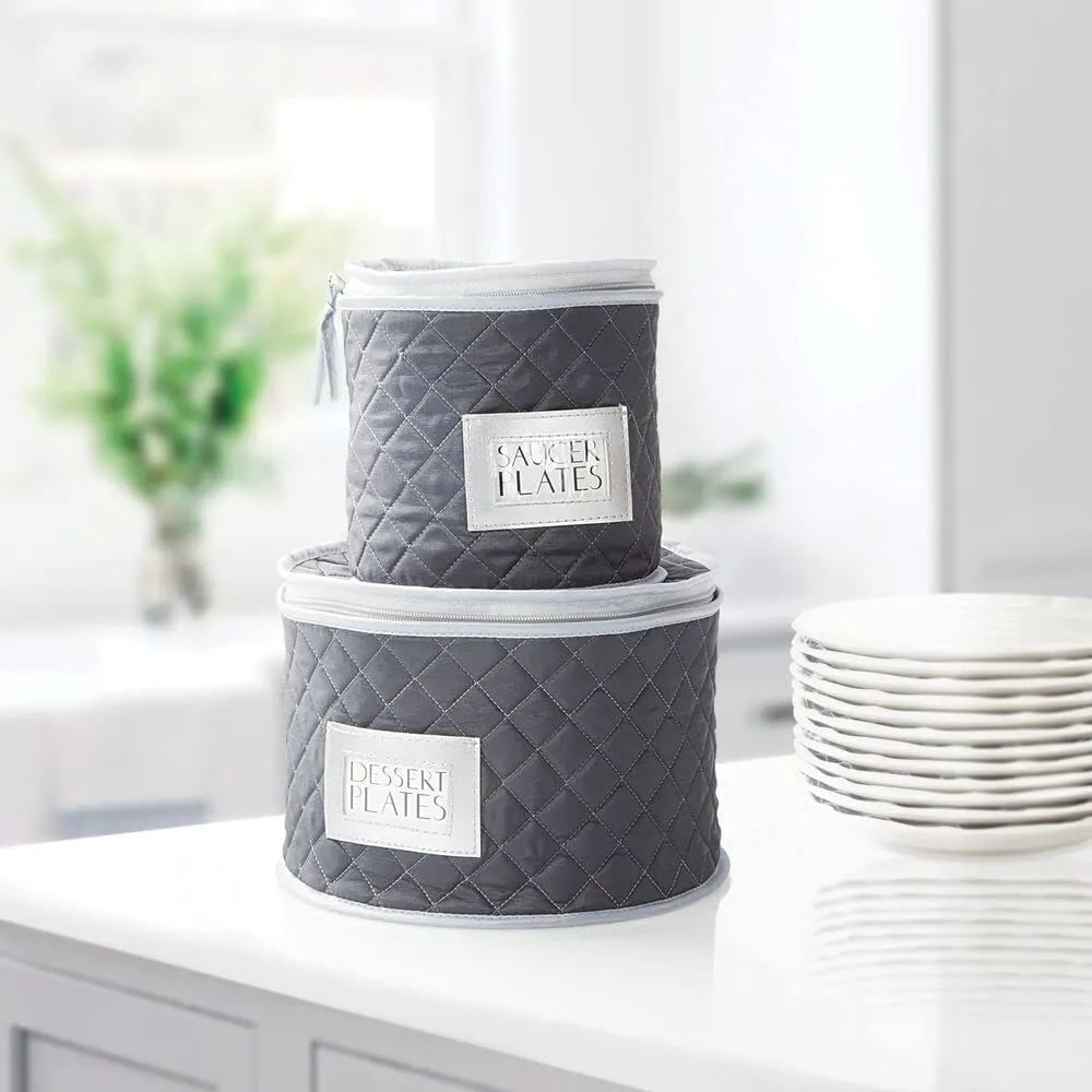 mDesign Geschirraufbewahrung 4er Set Navyblau für 12 Personen
